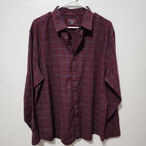 UNTUCKit Button Up Shirt Extra Large Red Blue Cotton Long Sleeve Dress Outdoors